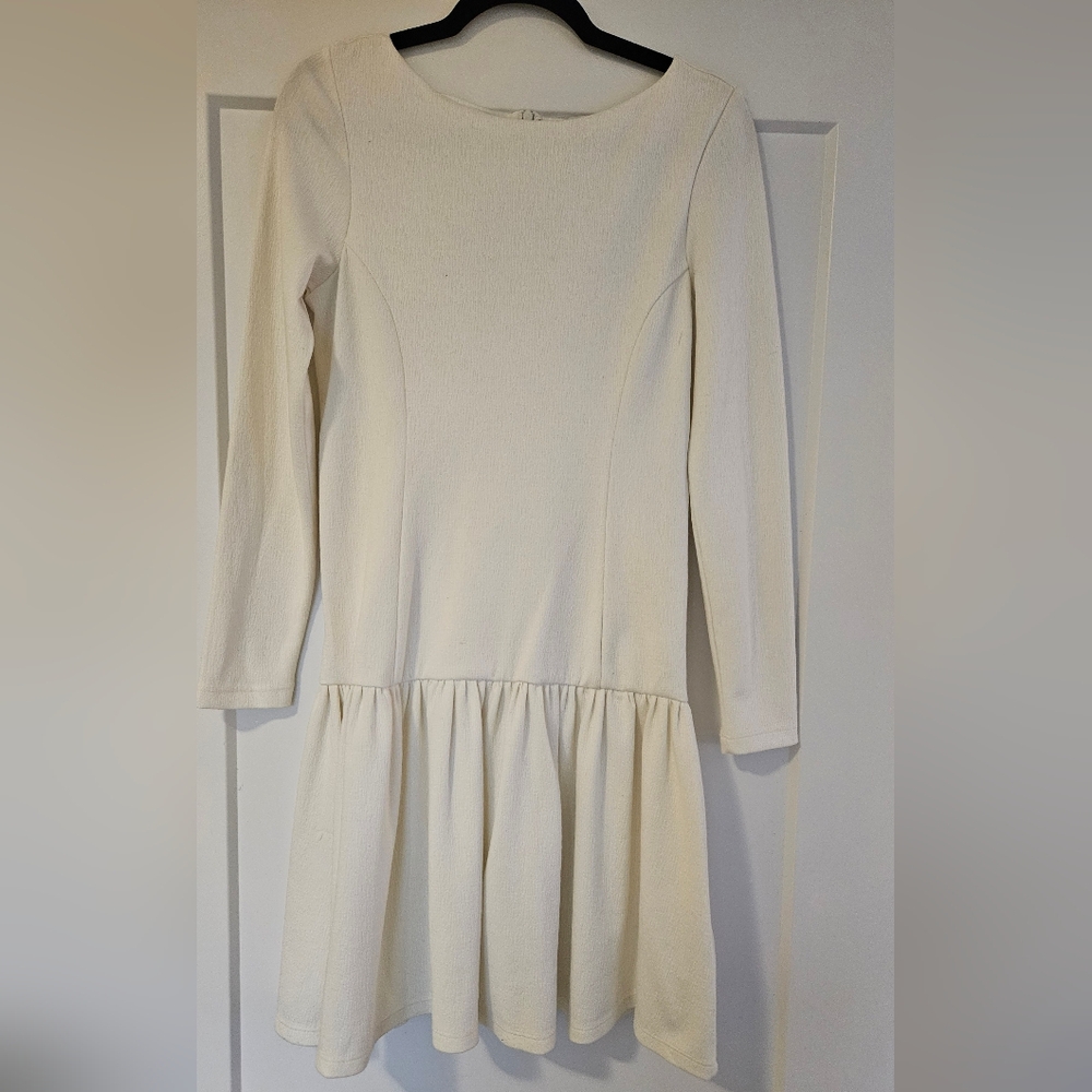 Reiss Cream Long Sleeve Dress